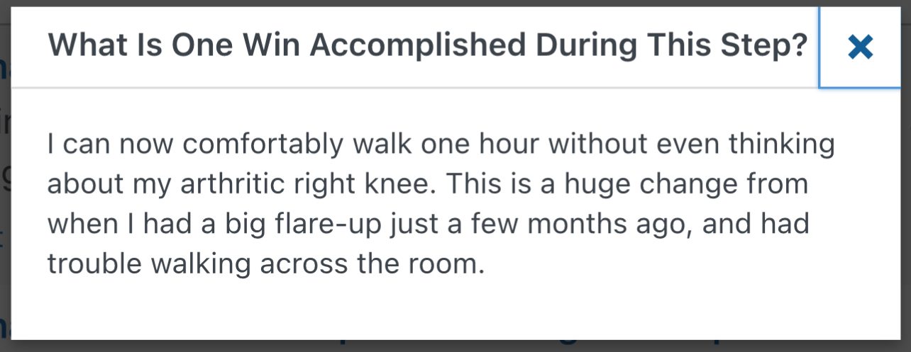 arthritis of the knee, walking longer