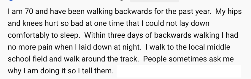 walking backwards