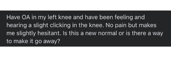 knee clicking question